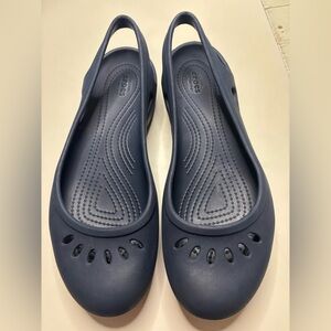 Crocs Kadee Ballet Flats Womens Size 9 Sling Back Closed Toe Comfort Shoes Navy
